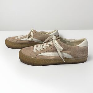 Madewell MWL Women’s Sneakers Size 7 Sidewalk Low-Top Suede and Glitter Pink